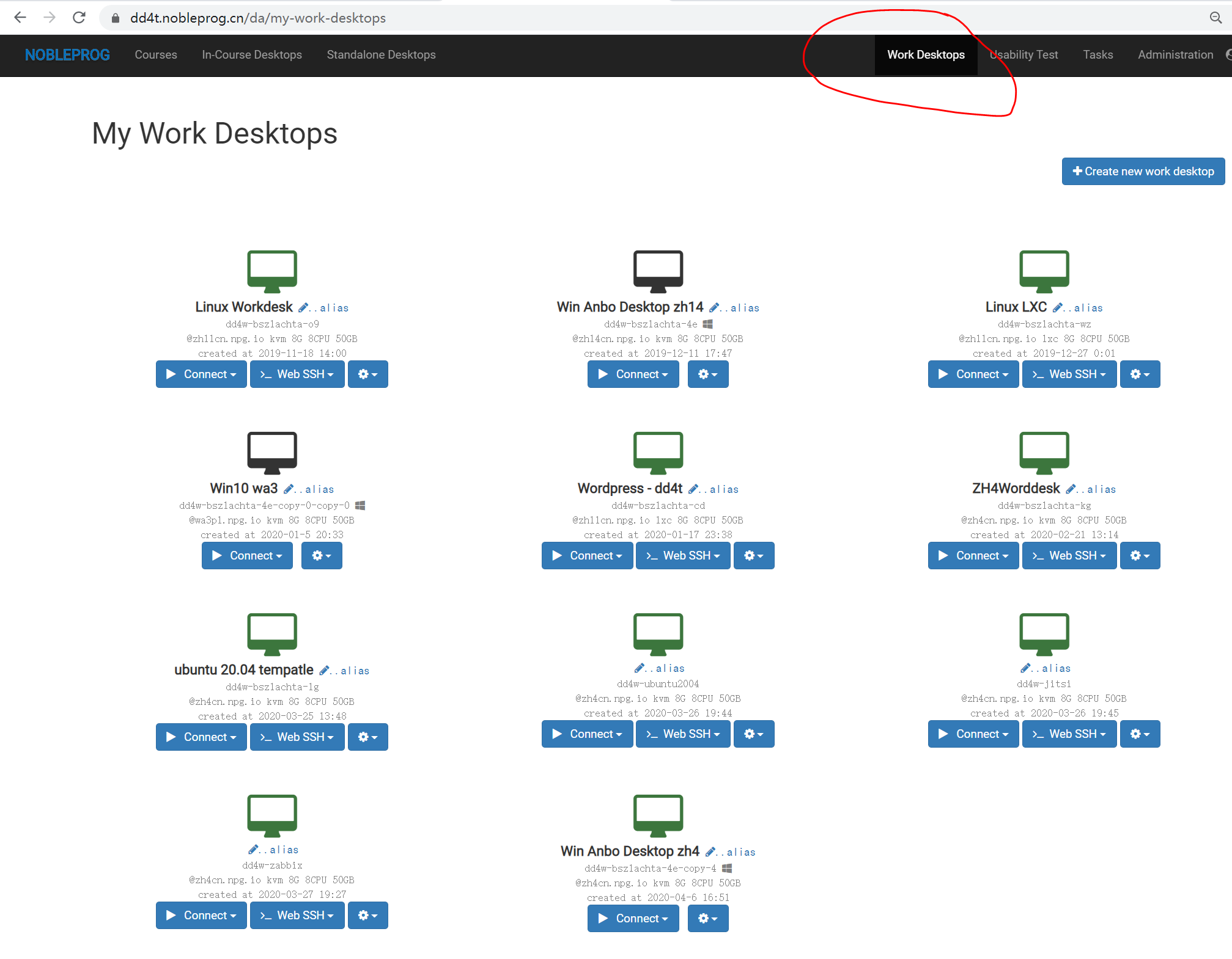 meine Arbeits-Dadesktops
